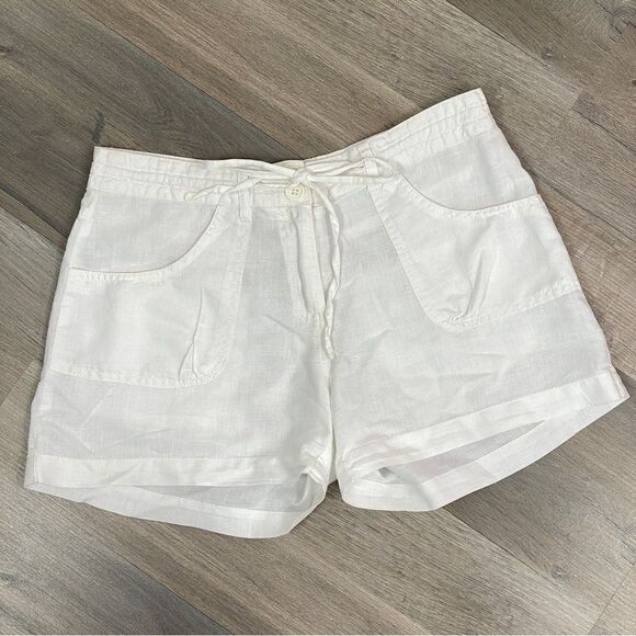 Basix of America Linen Blend Chino Shorts White Small - Picture 1 of 11